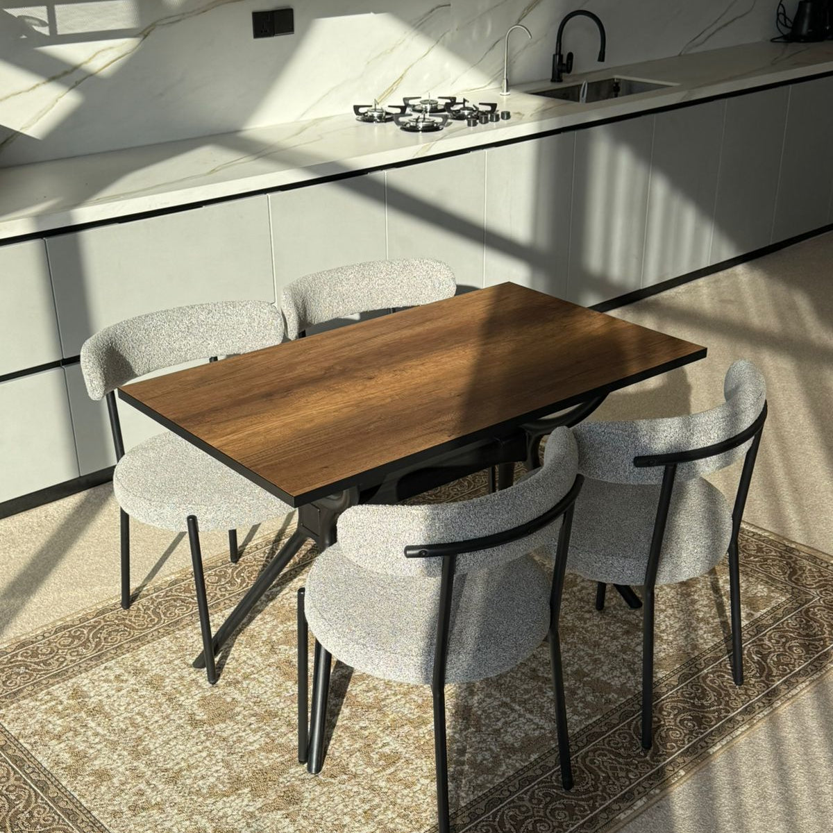 Milo Table & Tina Chairs - Modern Dining Set