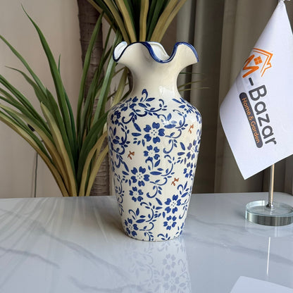 مزهرية زهرية زرقاء كلاسيكية كلاسيكية