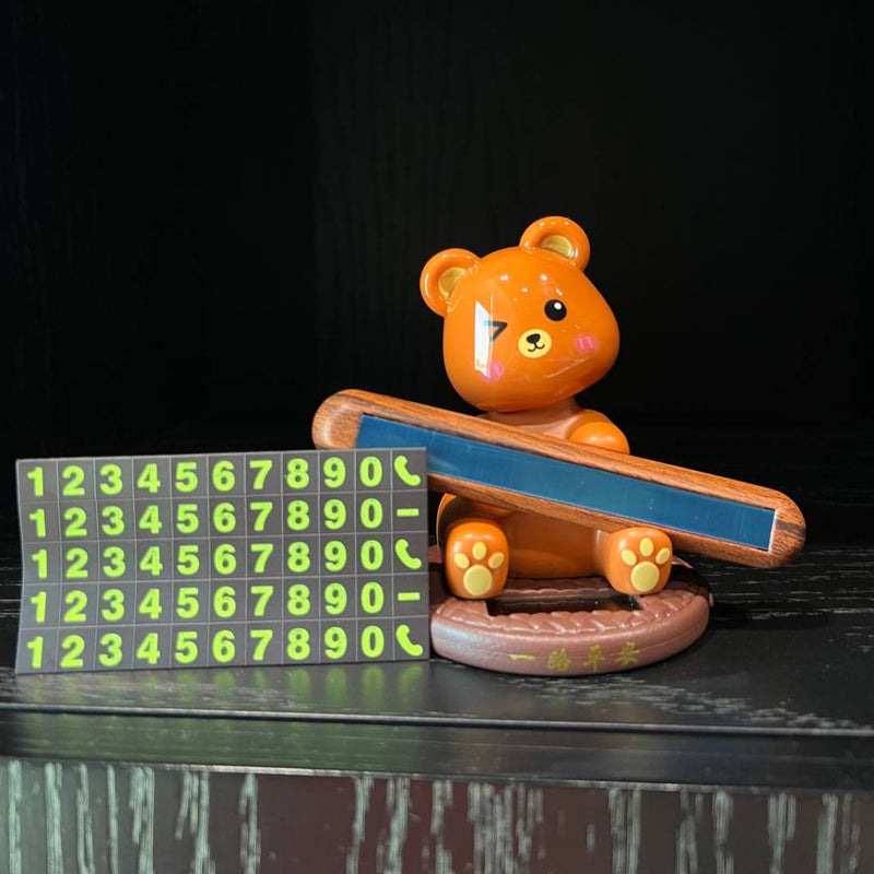 Solar Teddy Bear Number Holder