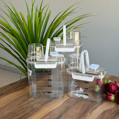  حافظات تخزين البقوليات والحبوب مع كوب قياس