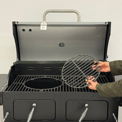 Barbecue Grill with Lid & Removable Round Grill Insert