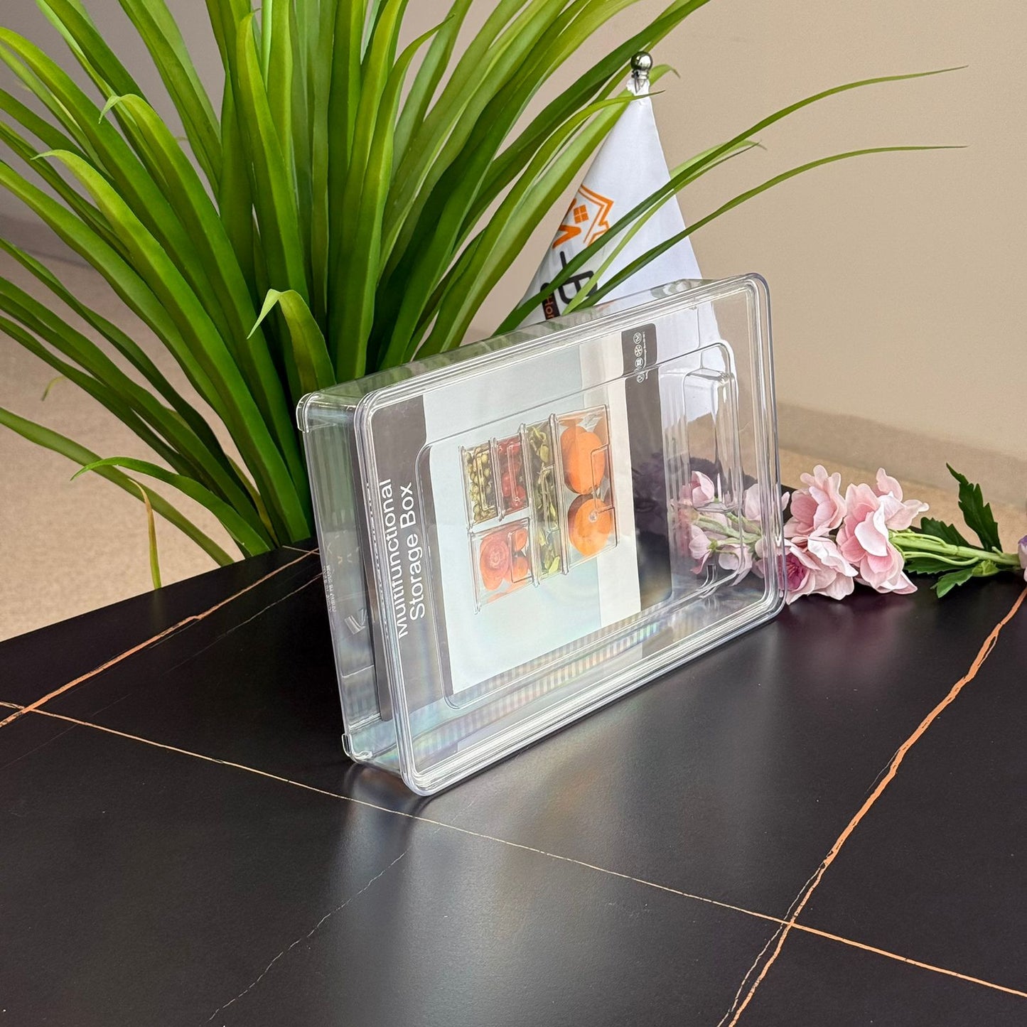 صندوق تخزين أكريليك مع غطاء