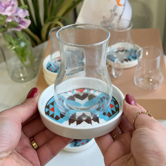 Vintage Decorative Saucers & Tea Glass Set