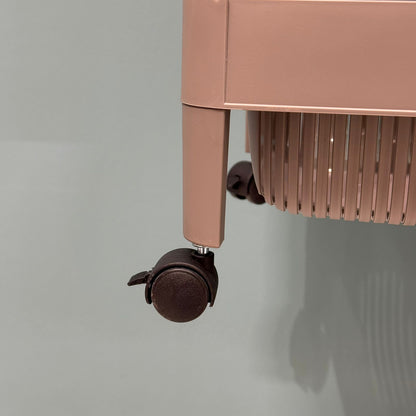 عربة تخزين بلاستيكية بطابقين وثلاثة طوابق مع عجلات