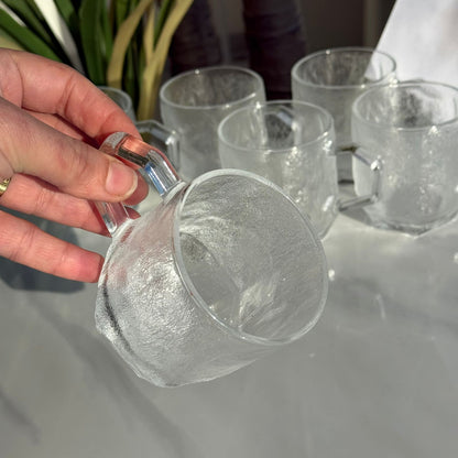 Modern Clear Glass Mug Set - 6 Pieces