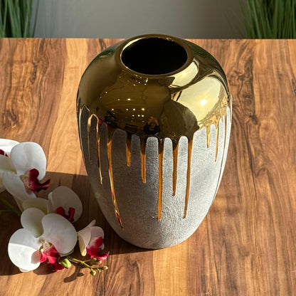 Modern Drip-Effect Ceramic Vase