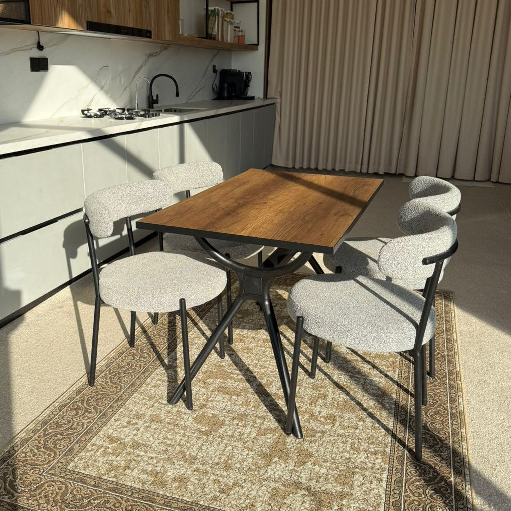 Milo Table & Tina Chairs - Modern Dining Set