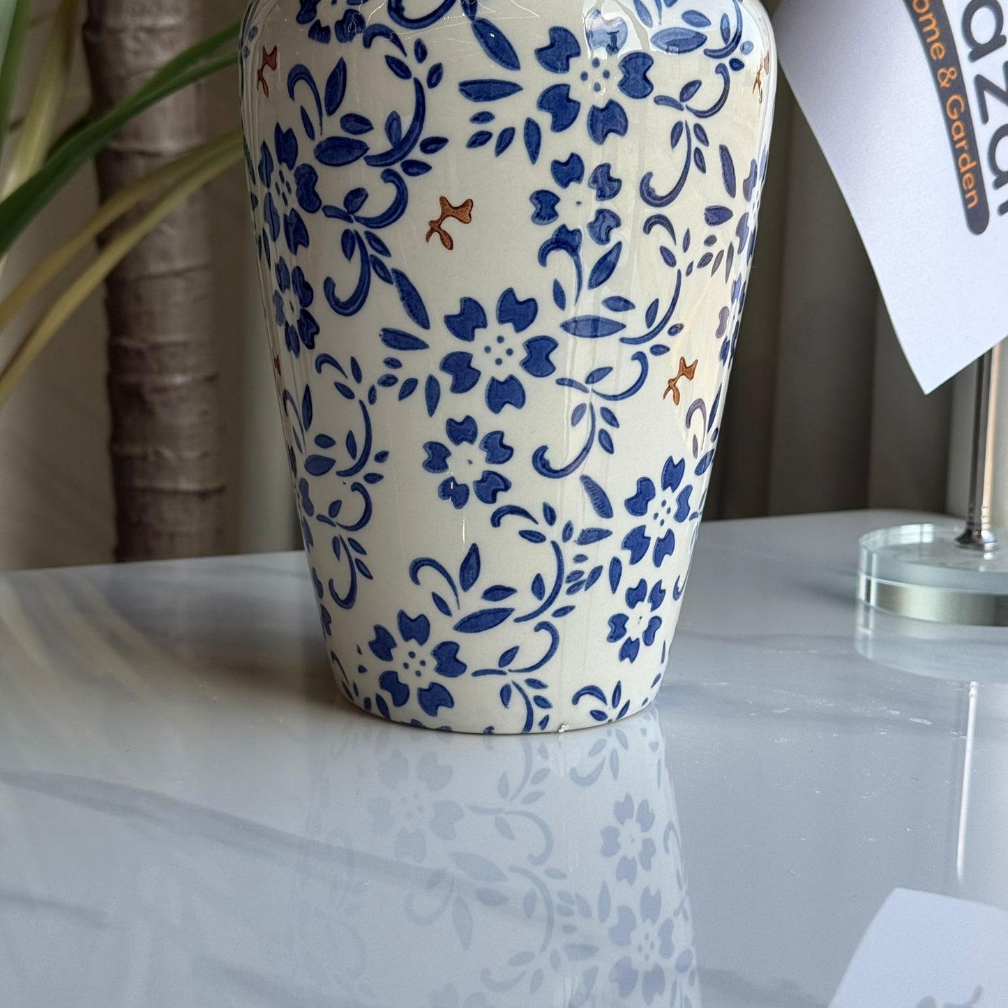 مزهرية زهرية زرقاء كلاسيكية كلاسيكية