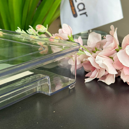 صندوق تخزين أكريليك مع غطاء