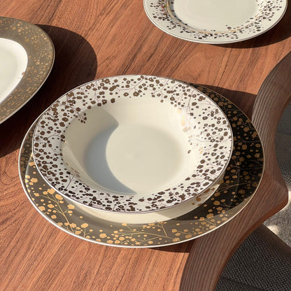 20PCS Golden Floral Dining Tableware Set