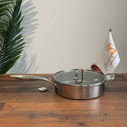 Luxury Hammered Stainless Steel Cookware Set with Frying Pan