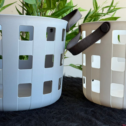 سلات تخزين دائرية متعددة الأغراض بمقابض