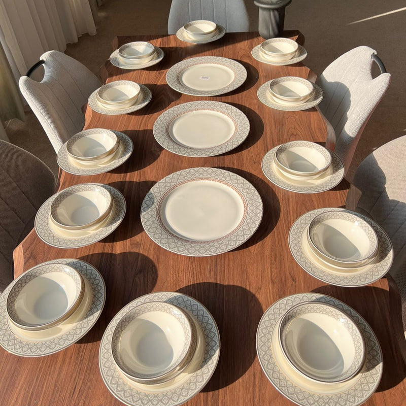 39PCS Round Ceramic Dining Tableware Set