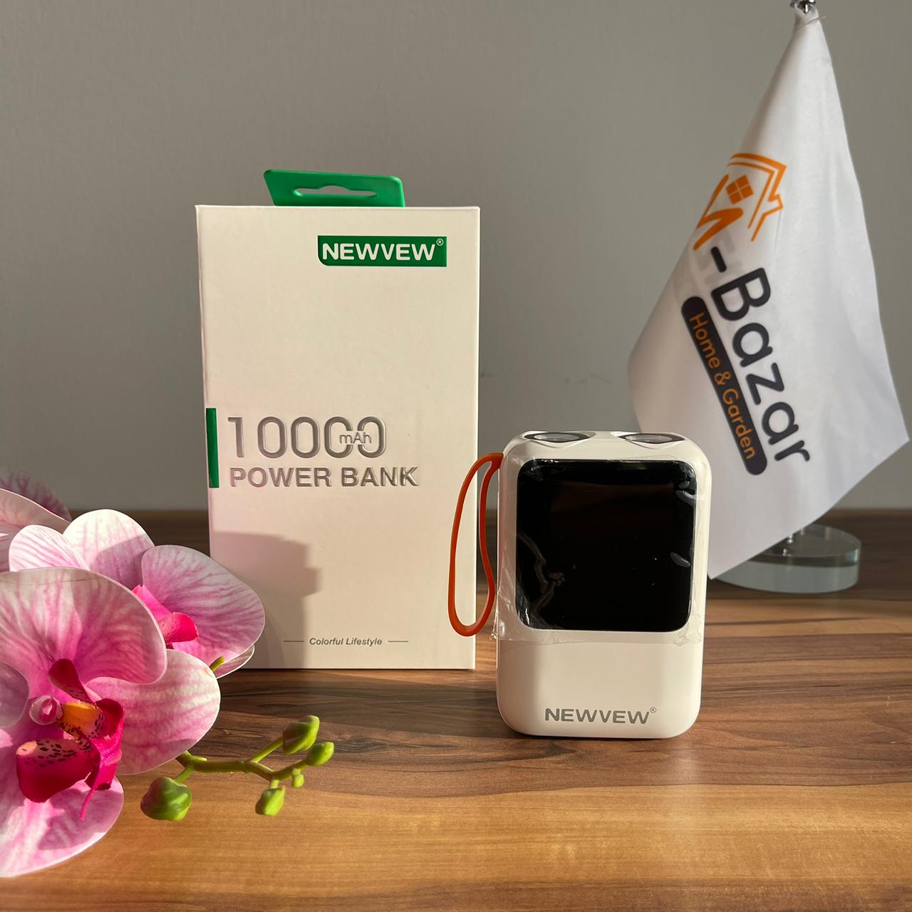 10000mAh 4-in-1 Power Bank | الكابلات المدمجة ، عرض LED ومصباح يدوي