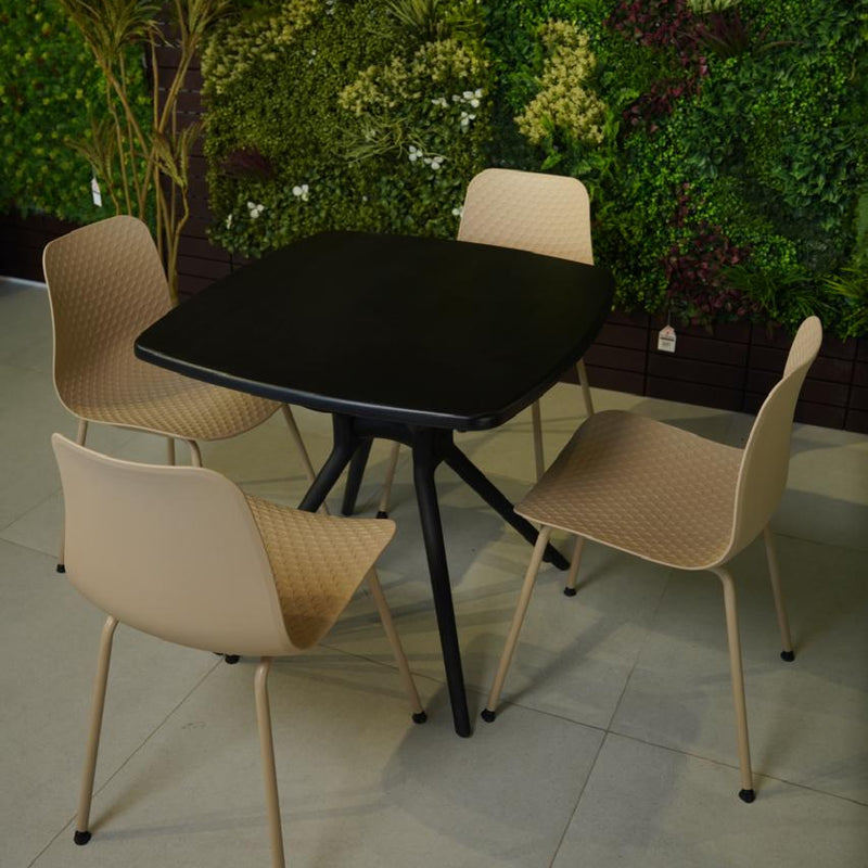 Modern Chair & Durable Square Table Outdoor Furniture Set