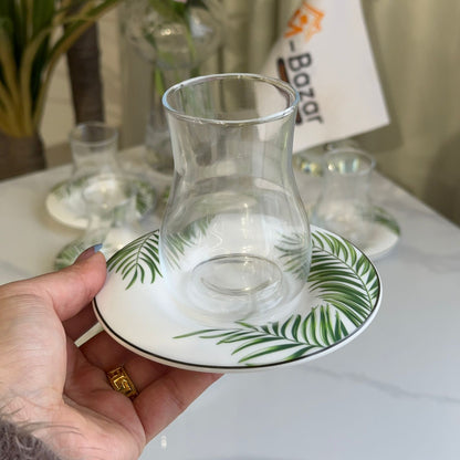 Classic Tea Glass & Saucer Set