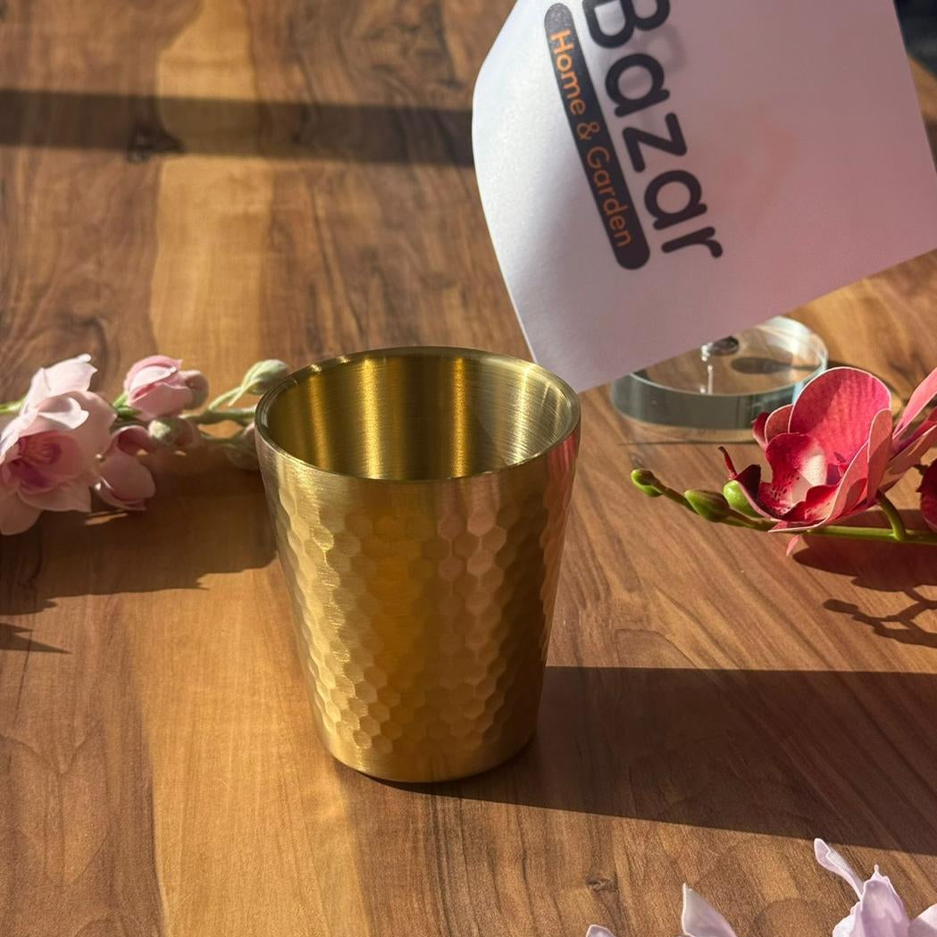 Vintage Luxe Gold Stainless Steel Drinking Glass