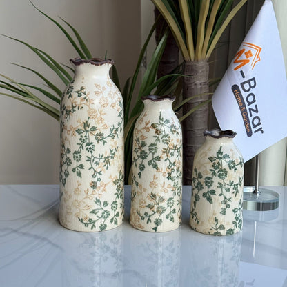 کۆمەڵە گوڵدانی سیرامیکی گوڵداری سەوز