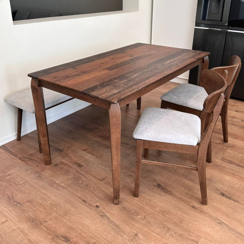 Diamond Old Style Table & IAN Chairs with Bella Bench Indoor Set