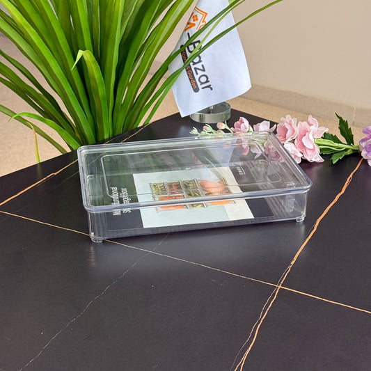 صندوق تخزين أكريليك مع غطاء