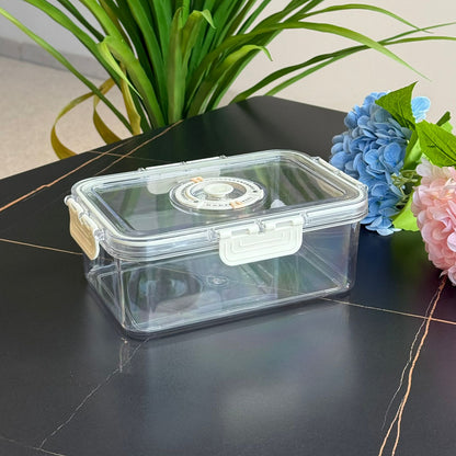4-Piece Clear Airtight Food Storage Container Set - With Date Dial