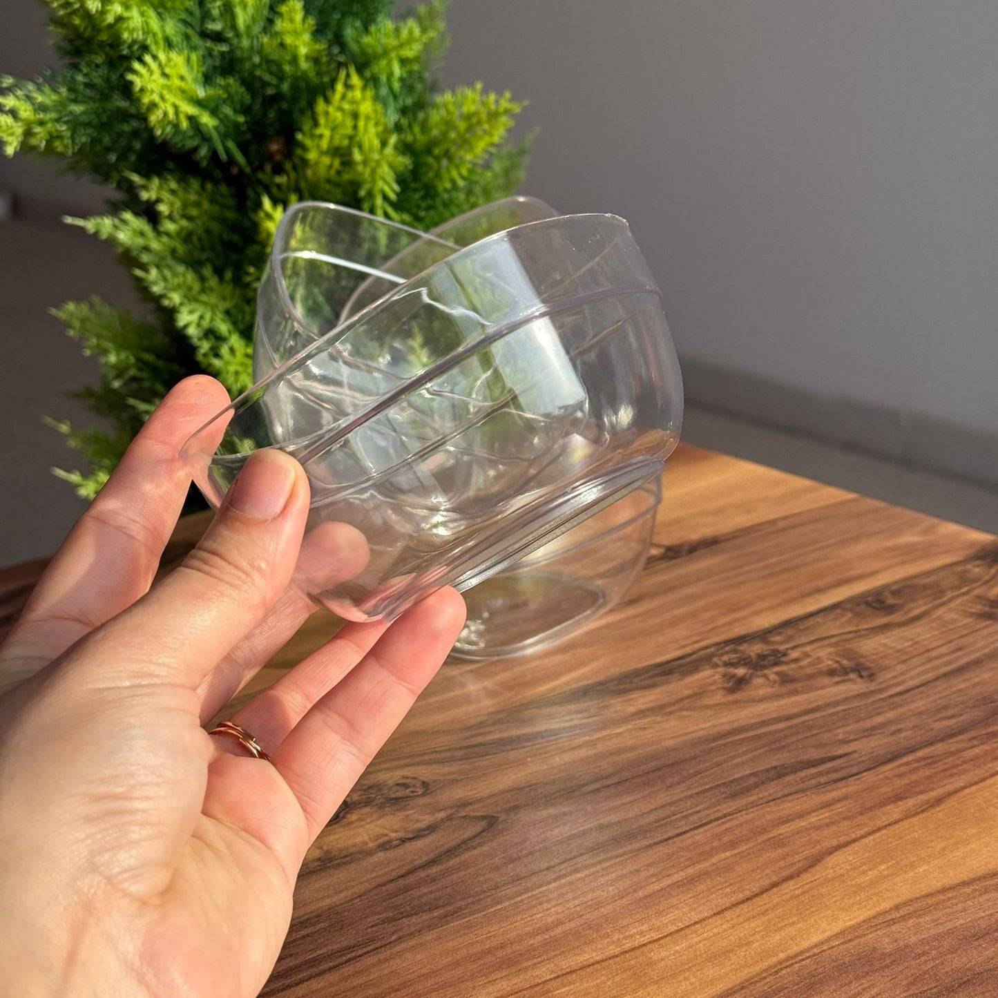 Clear Plastic Serving Bowls Set - Square