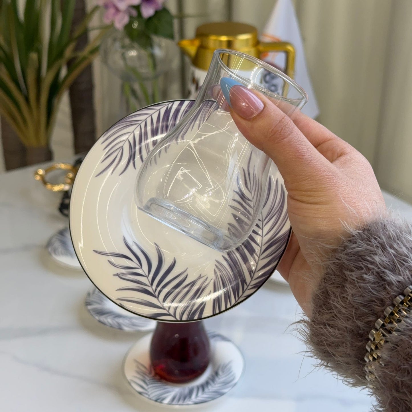 Classic Tea Glass & Saucer Set