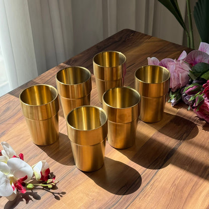 Vintage Luxe Gold Stainless Steel Drinking Glass