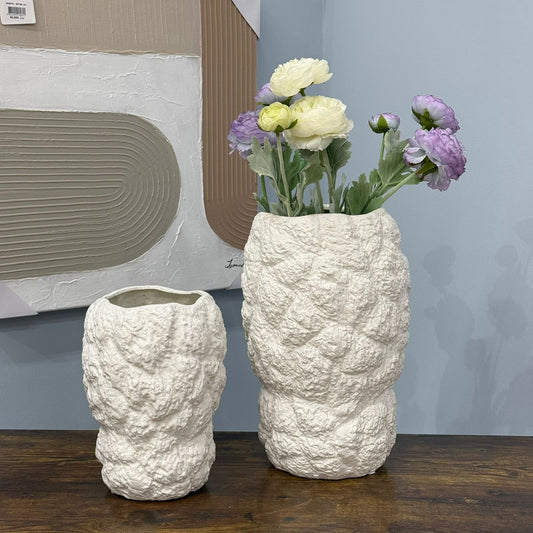 Textured Stone-Style Decorative Vases