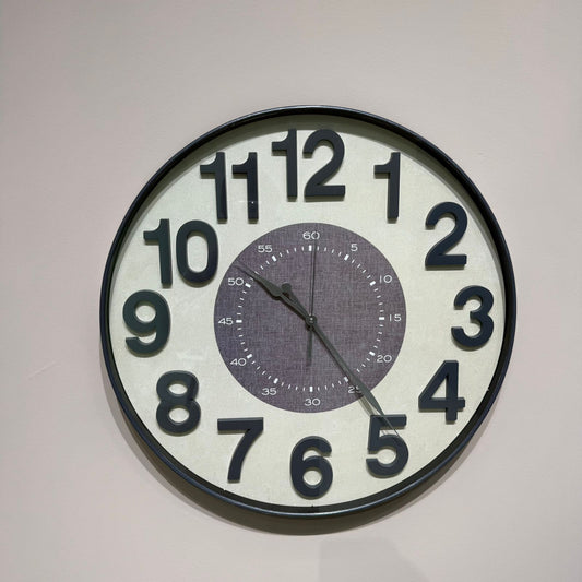 Round Wall Clock with Dual Dial Design