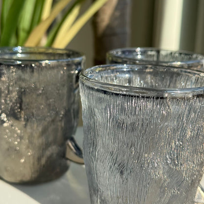 فناجين شاي زجاجية عصرية فاخرة - طقم من 3 قطع