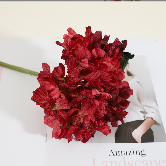 Vintage Charred French Hydrangea - False Flowers