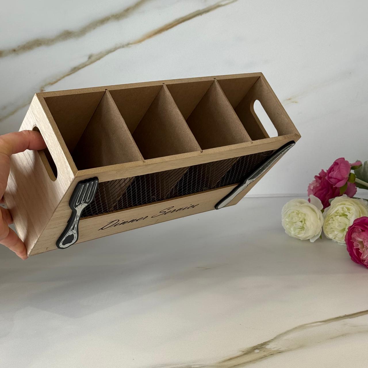 Wooden Cutlery Organizer – Utensil Holder