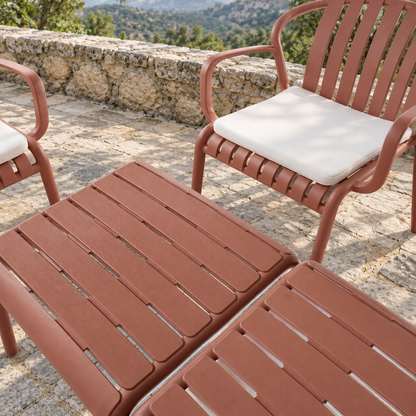 Modern Luxury Durable Outdoor Seating Set - Brick Red