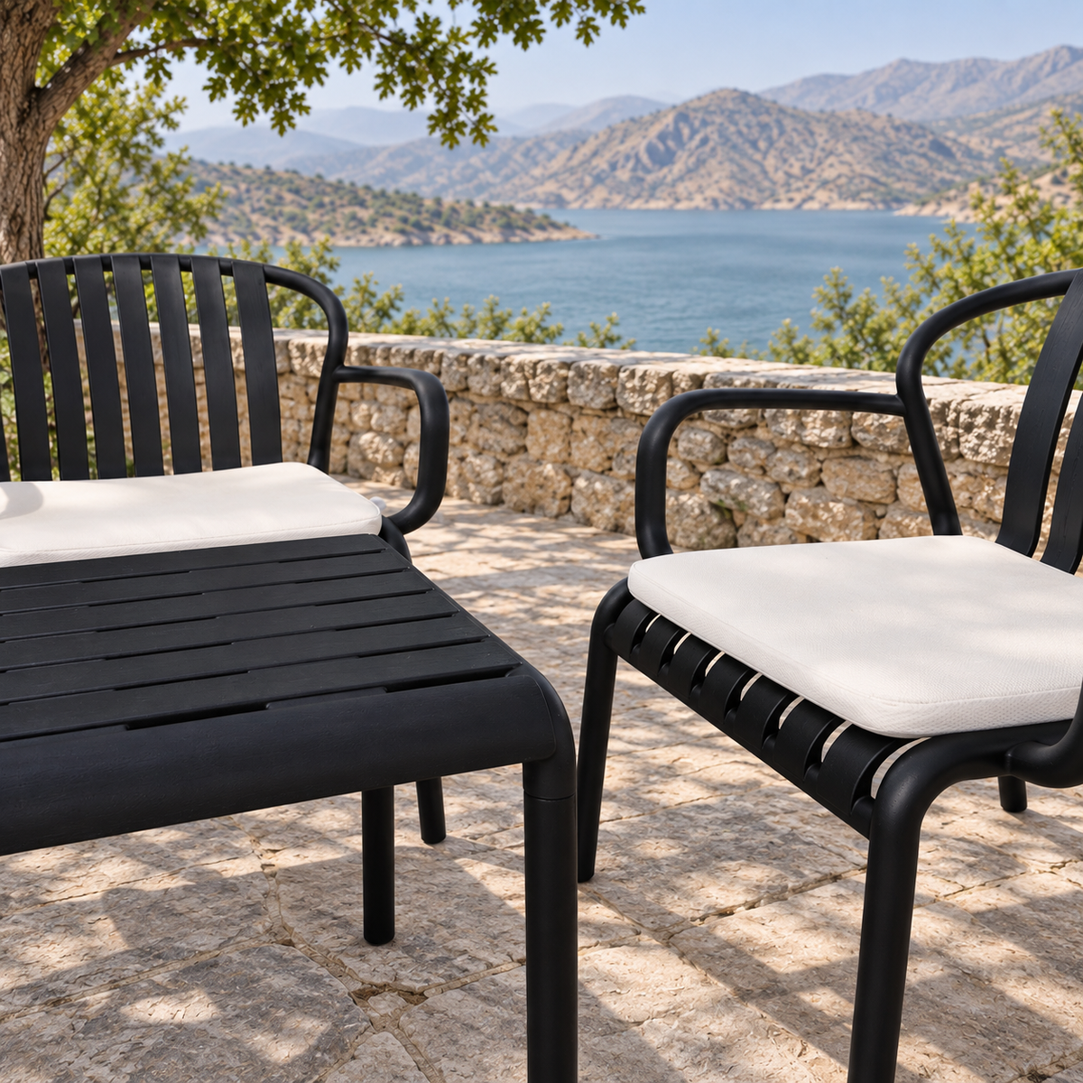 Modern Luxury Durable Outdoor Seating Set - Black