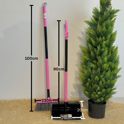 Rotating Broom & Long-Handle Dustpan Set