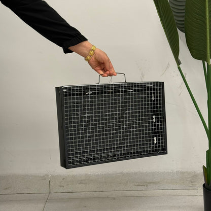 Compact Foldable Barbecue Grill – Silver & Black