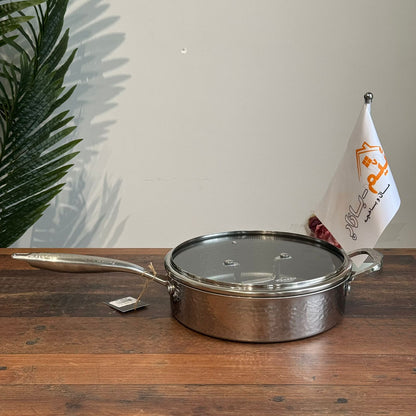 Luxury Hammered Stainless Steel Cookware Set with Frying Pan