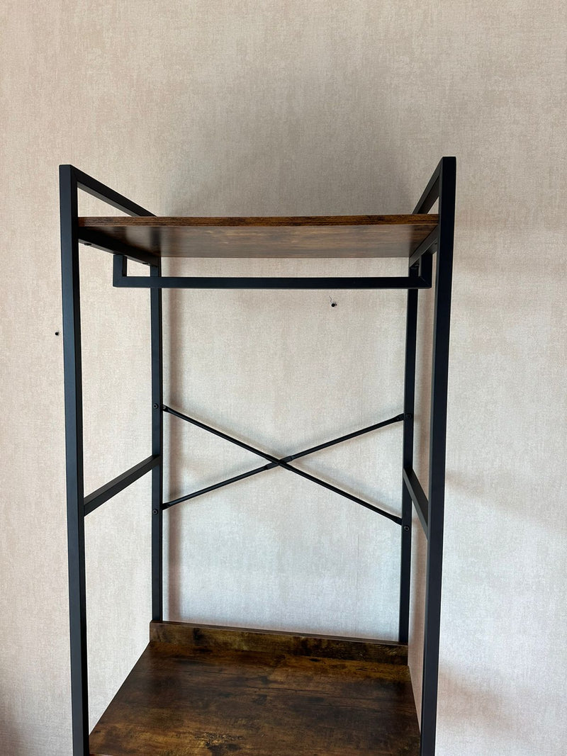 Standing Rack with Wooden Shelves