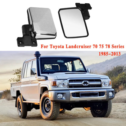 Chrome Side Mirror Set For Toyota Land Cruiser FJ70/75 – Manual Fold, Polished Finish