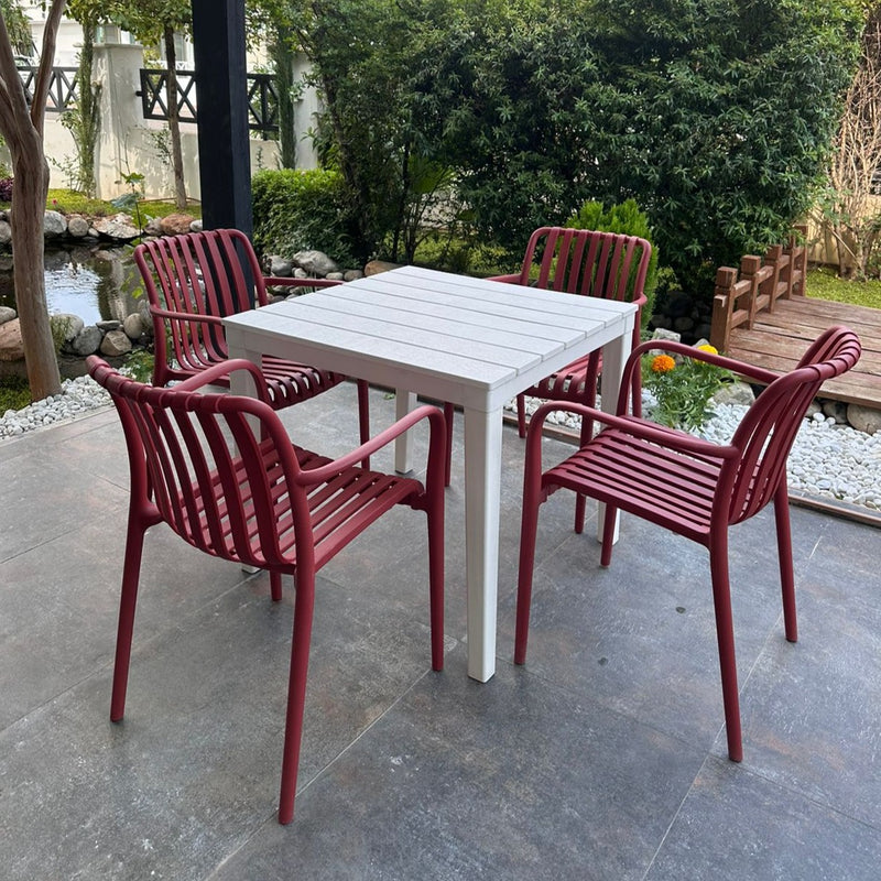 Mario Plastic Table & Zara Chair Outdoor Furniture Set