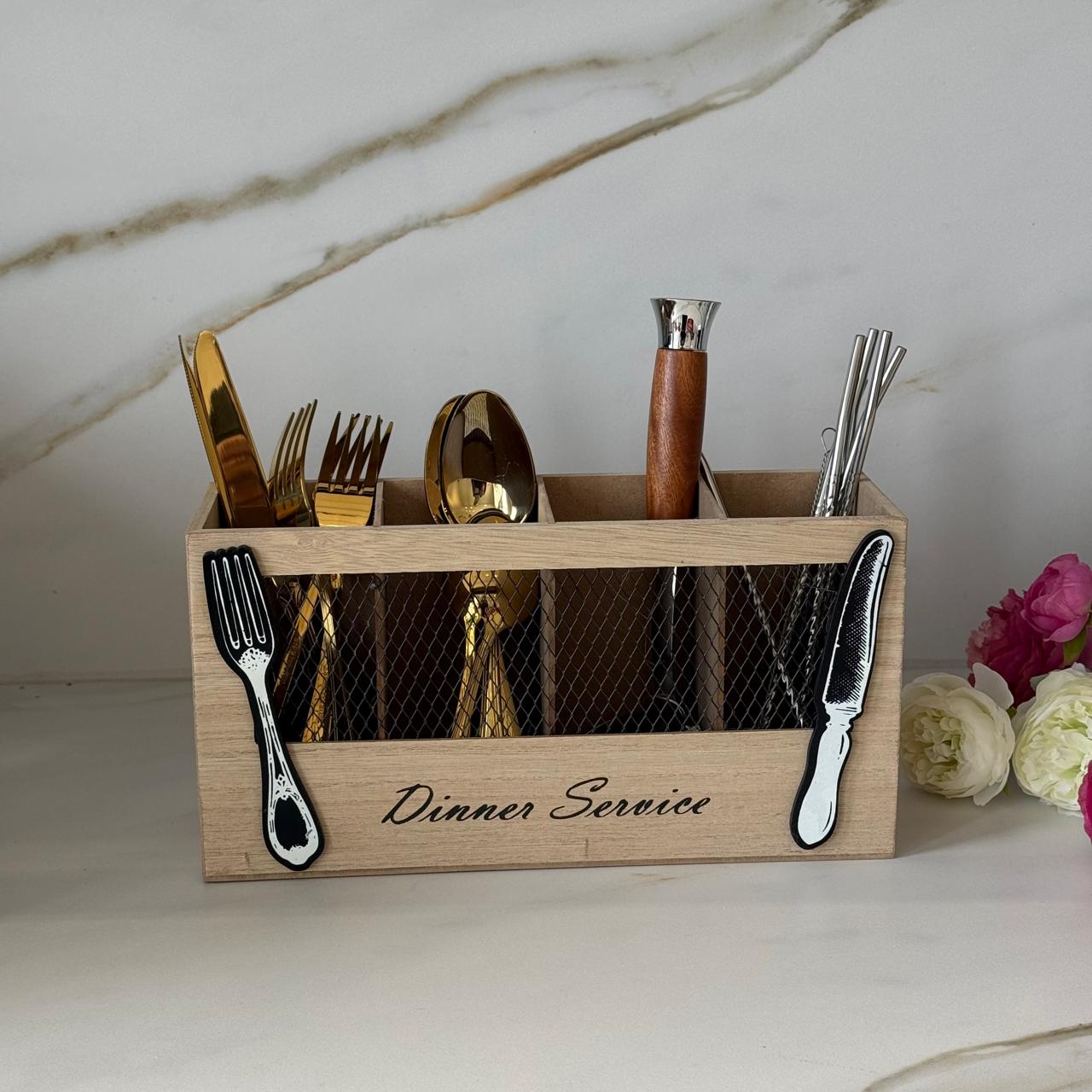 Wooden Cutlery Organizer – Utensil Holder
