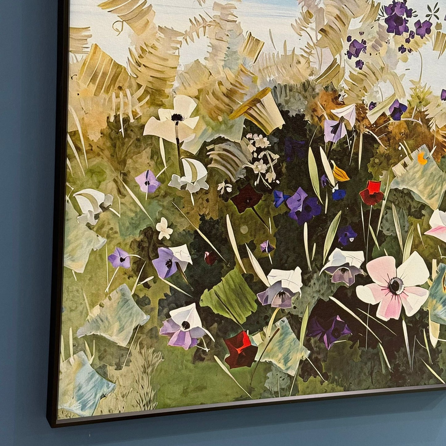 3 قطع - مجموعة لوحات فنية جدارية مؤطرة بمناظر طبيعية زهرية ساحلية