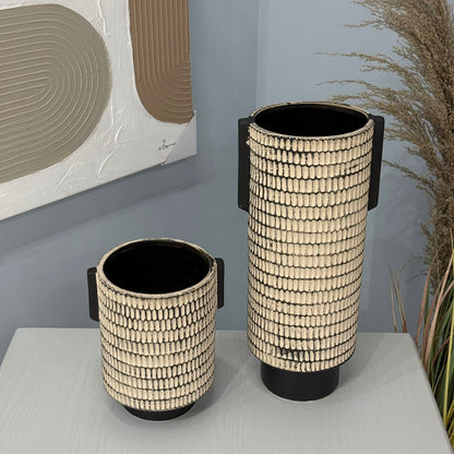 Modern Tribal Pattern Ceramic Planter Pot & Decorative Vase