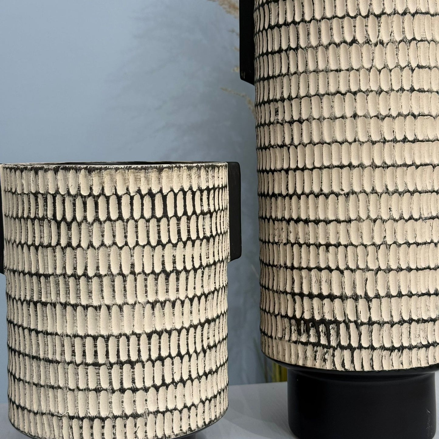 Modern Tribal Pattern Ceramic Planter Pot & Decorative Vase