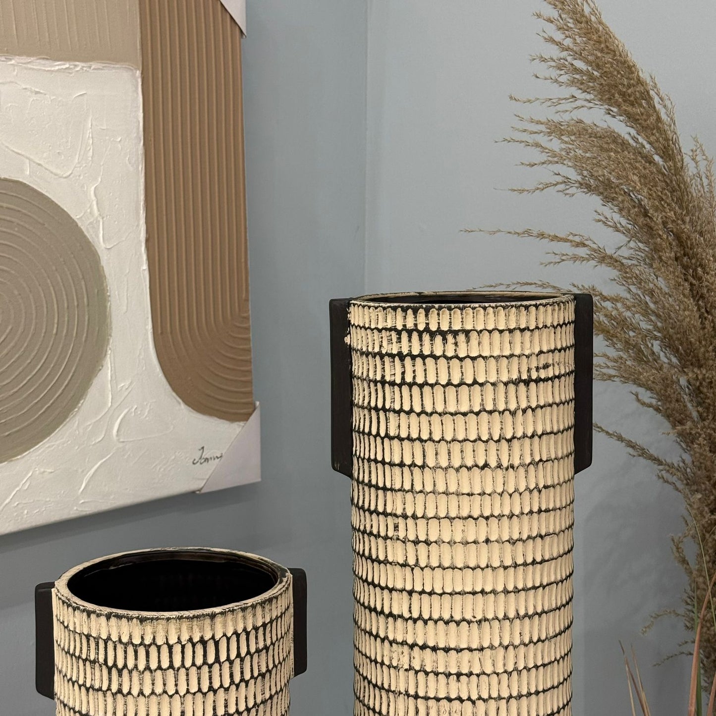 Modern Tribal Pattern Ceramic Planter Pot & Decorative Vase