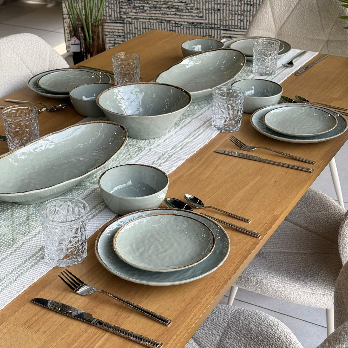 22 قطعة - طقم أواني طعام فاخرة وأنيقة