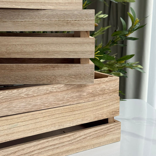 3-Sized Rustic Wooden Display Crate Set