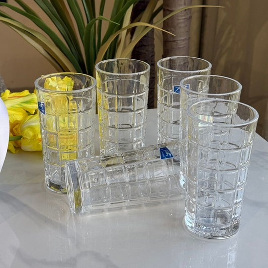 6 قطع - طقم أواني زجاجية شفافة حديثة