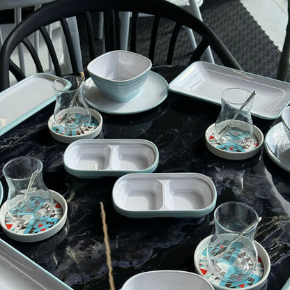 14PCS- Elegant Melamine Breakfast Serving Set